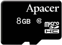 (AP8GMCSH10-RA)   Apacer,  microSDHC, 8 , class 10, (  ) 