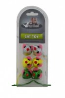 Papillon    6 .  , 5  (Cat toy 6 mice silver yellow green) 240015