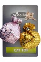 Papillon    2 . ""  , 7  (Cat toy 2 coloured bags with bells on c