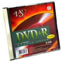 Диски DVD+R VS 8 х 8.5Gb Double layer Printable SlimCase 1 шт