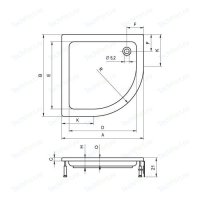 Riho  sv 207, 90x90x8, 5 (DA2100500000000)