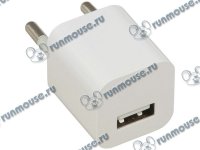 Зарядное устройство/адаптер питания USB от эл.сети Orient PU-2301, выход 5 В/1000 мА, белый