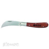 Нож садовый PALISAD 79001 170 мм, складной, изогнутое лезвие, деревянная рукоятка