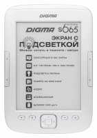   Digma s665 (Silver) (6", mono, 1024x758, FB2/PDF/DJVU/RTF/CHM/EPUB/DOC/XLS/JPG/BMP