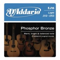 D-Addario EJ16 Струны для акуст.гитары, фосфор/бронза, Light, 12-53