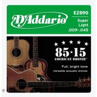 D-Addario EZ890 Струны для акуст.гитары, бронза 85/15, Super Light, 9-45