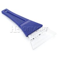 Скребок для уборки снега и льда Clingo, 11 см, с пластиковой ручкой, синий, CSR-03; Механические пов