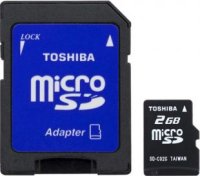   Toshiba (SD-C02GJ(BL5A) High Speed Standard microSD 2Gb Class4 + microSD--)SD Adapter