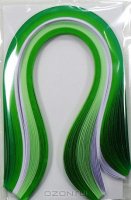 Набор бумаги для квиллинга зеленый с белым, полоски 0,5 х 30 см, 5 цветов, упаковка 100 шт