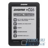   Digma T645 6" E-Ink HD Pearl capacitive touch 600Mhz 128Mb/4Gb/microSDHC 