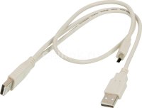 K абель USB2.0 Ningbo mini (5pin)-A 0,5m +доп.питание A(0.3m) Blister box