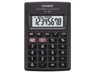 Калькулятор Casio HL-4A 8 разрядов серый питание от батареи расчет % большой дисплей