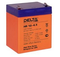 Свинцово-кислотный аккумулятор Delta серии HR 12-4.5 (4.5 A/ ч, 12 В) для источников бесперебойного