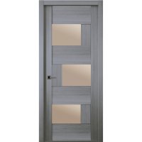Полотно дверное Belwooddoors межкомнатное экошпон остекленное Домино 80 см