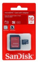   SanDisk (microSDHC-16Gb Class4 + microSD--)SD Adapter) microSecureDigital High Capacity