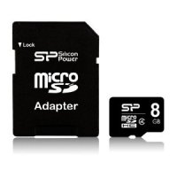   MicroSD 8Gb Silicon Power (SP008GBSTH004V10-SP) Class 4 microSDHC + Adapter
