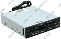 3.5" Internal USB2.0 (Black) CF/MD/SM/MMC/RSMMC/SD/MicroSD/xD/MS/Pro/Duo) Card Reader/Writer+1port U
