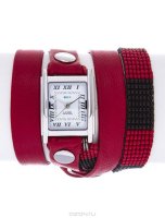    La Mer Collections "Guatemala Beaded Red/Black Silver". LMGUAT008