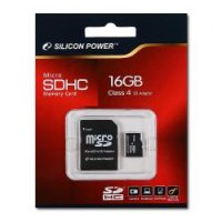   SDMicro (TransFlash) 16GB Silicon Power (Class 4) SD Adapter (SP016GBSTH004V10-SP)