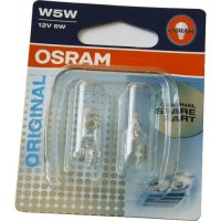 Лампа накаливания OSRAM W5W Original 12V 5W, 2 шт.,2825-02B