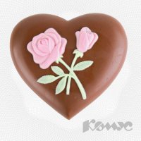 Фигурка из шоколада "Сердце с розой" 90 г