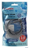 Оптоволоконный кабель Audio Belsis TOSLINK (--) TOSLINK, цифровое аудио, 3 м. BW1491