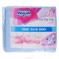 Helen Harper Гигиенические прокладки ультратонкие "Ultra Top Dry. Normal Duo", с крылышками, 20 шт