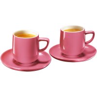 Набор чашек и блюдец для эспрессо (2 чашки + 2 блюдца) Tchibo, цвет розовый