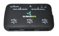 Карт-ридер Ginzzu GR-417UB / GlobusGPS GL-USB + 3 ports HUB Black