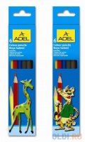 Карандаши цветные Adel Colour 211-2345-007 шестигран. 3 мм 6 цв. 2 дизайна упаковки коробка/европод.