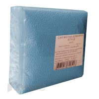 Салфетки Пастель (24x24 см, 1-слойные, голубые с тиснением, 75 штук)