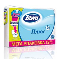 Zewa Туалетная бумага "Плюс", двухслойная, цвет: белый, 12 рулонов