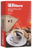 Filtero №2 фильтры для кофе, для кофеварок капельного типа, бумажные, 80 шт, коричневый