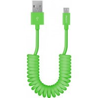 Кабель USB-MicroUSB 1.5m витой зеленый Deppa (72149)