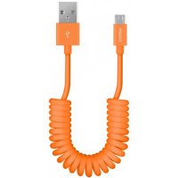 Кабель USB-MicroUSB 1.5m витой оранжевый Deppa (72150)