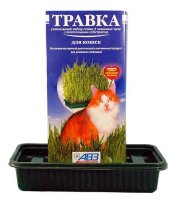 120 г Травка для кошек (лоток с питательным субстратом) в красочной упаковке