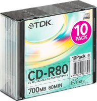 Диск CD-R 700Mb 52x Slim Jewel Case (10 шт.) (T18765)