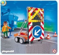 Playmobil 4049pm Дорожный знак "Объезд" со светодиодной индикацией Конструктор