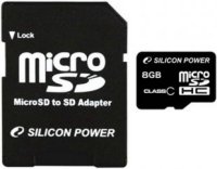   MicroSD 8Gb Silicon Power (SP008GBSTH004V10) Class 4 microSDHC