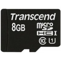 Карта памяти MicroSD 8Gb Transcend (TS8GUSDU1) Class 10 UHS-I microSDHC + адаптер
