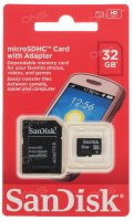   SanDisk Mobile (SDSDQM-032G-B35A) microSDHC Memory Card 32Gb Class4 + microSD--)SD Adap