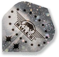 Набор оперений для дротиков Bull"s "Diamond-Flights Std", цвет: серебристый, черный, 3,5 см х 4,5 см