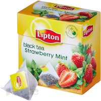 Чай Lipton Srtawberry Mint черный (20 пакетиков)