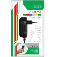    Ginzzu GA-3412UB micro USB  1.3 , 2.5A, 2xUSB 