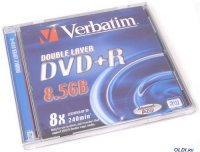  DVD+R 8.5Gb Verbatim 8x Jewel Dual Layer (43541/540)