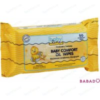 Масляные салфетки BABYLINE Комфорт для ухода за кожей в области подгузника, 80 шт.