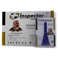 4 кг INSPECTOR капли от внешних и внутренних паразитов для собак до 4 кг I202 (Экопром)