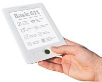  A6" Pocketbook 611 Basic White ( mono, 800x600, 2Gb, FB2/PDF/DJVU/EPUB/DOC/DOCX/JPG