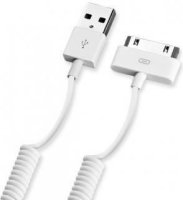 Кабель Deppa 72118 витой для iPhone, iPad, iPod Apple 30-pin/USB, 1,2 м, Белый