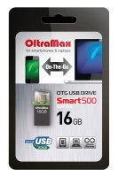  USB Flash Drive 16Gb - OltraMax 500 Smart Graphite OM016GB500SM-OTG